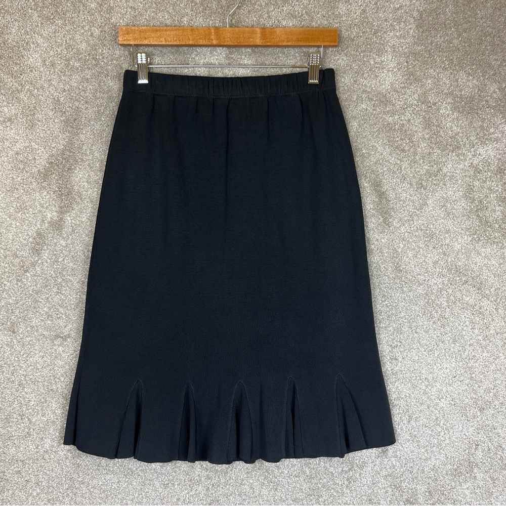 Brenda French for French Rags Skirt Womens 2 Black Rayon Elastic Waist- 9587*